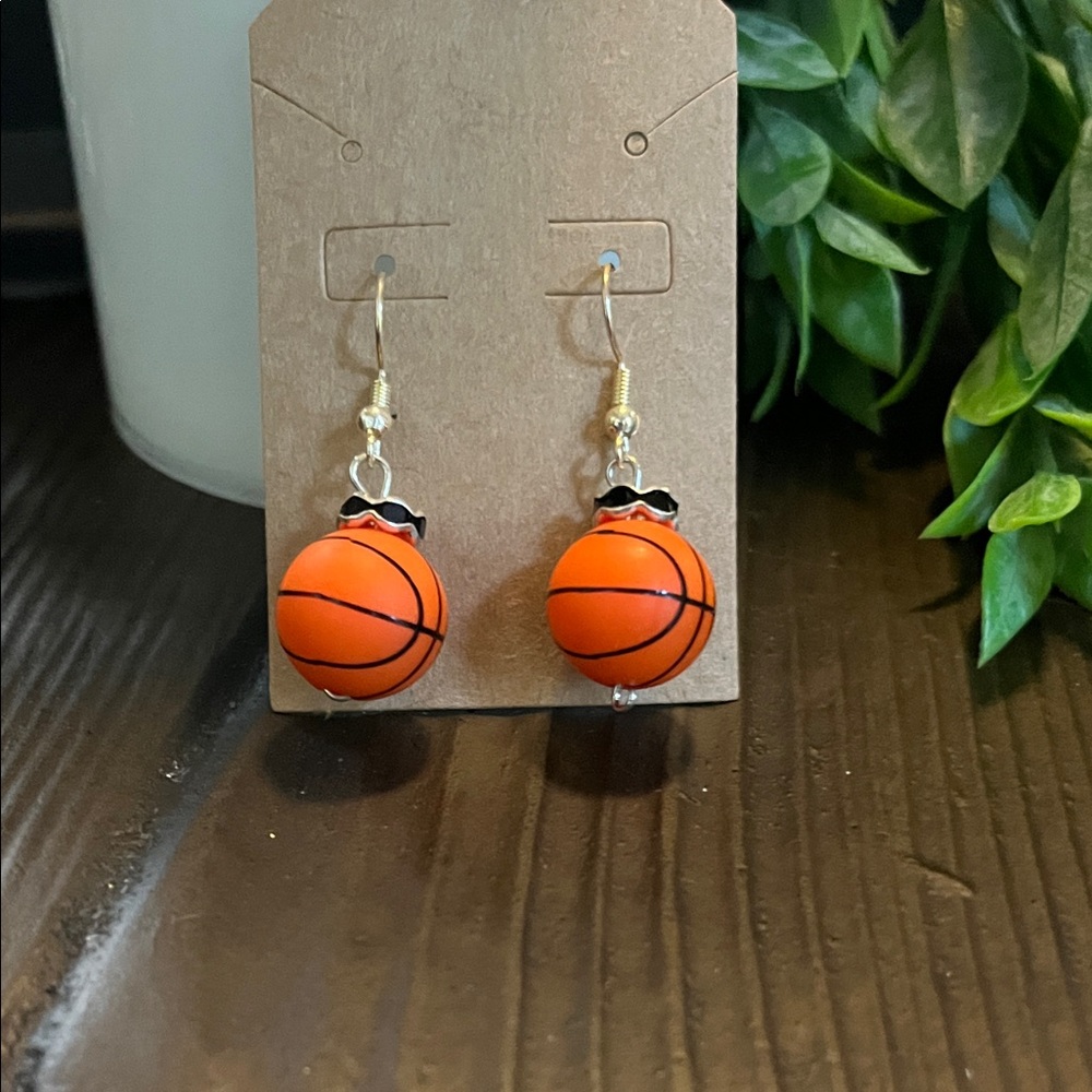 Handmade Basketball  Earrings